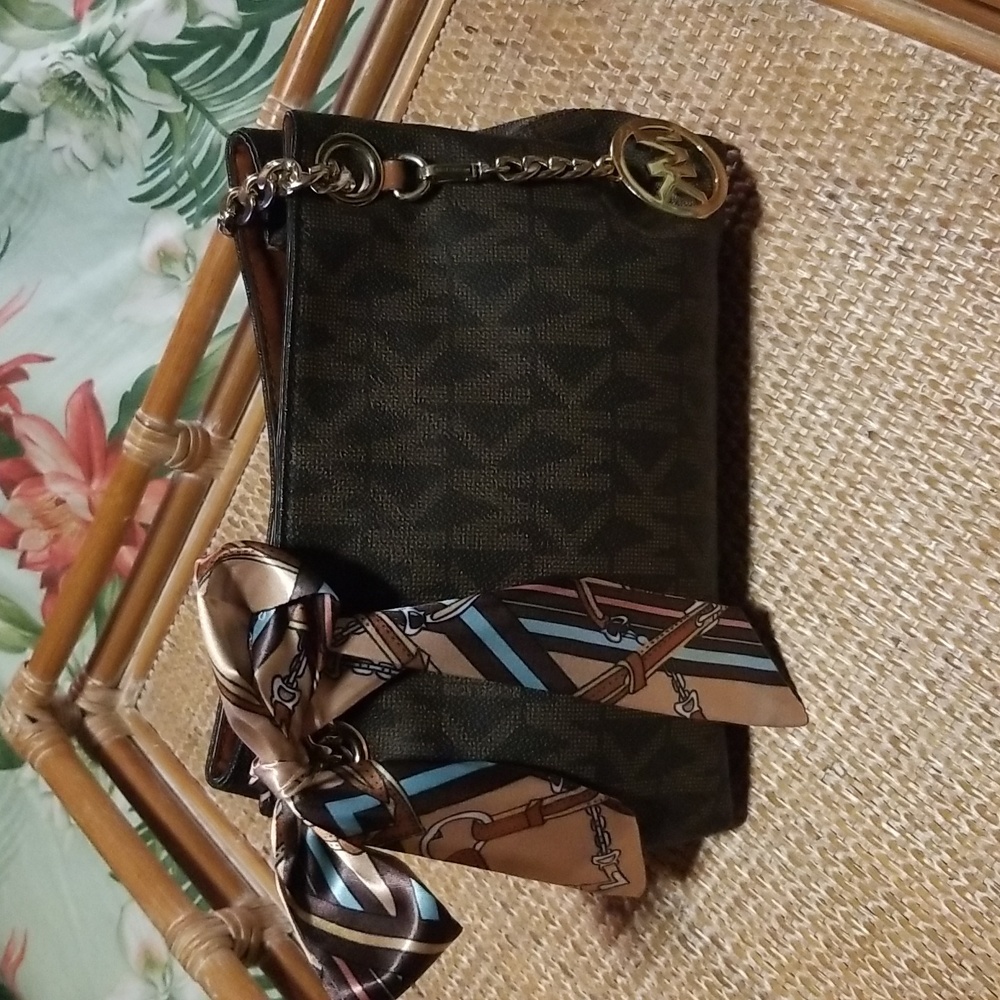 Micheal Kors signature logo coated canvas purse